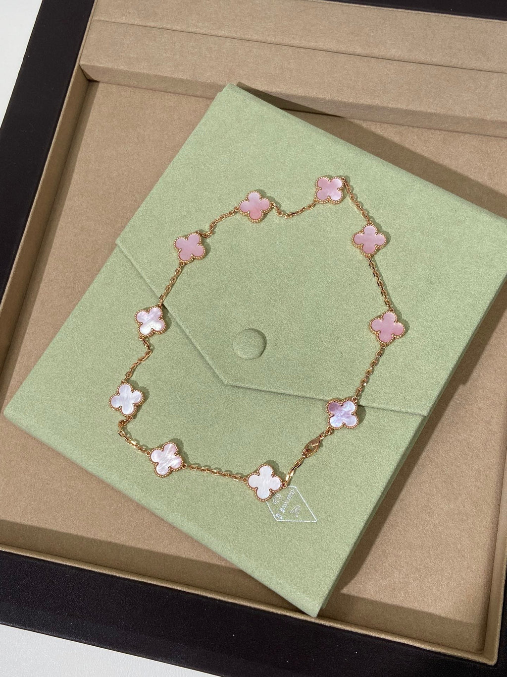 [Clover Jewelry]CLOVER 10 MOTIFS PINK NECKLACE