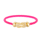 [Clover Jewelry]CHANCE LARGE 8 FIGURE BUCKLE HALF DIAMOND BRACELET GOLD