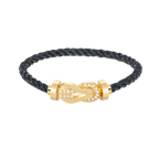[Clover Jewelry]CHANCE LARGE 8 FIGURE BUCKLE HALF DIAMOND BRACELET GOLD