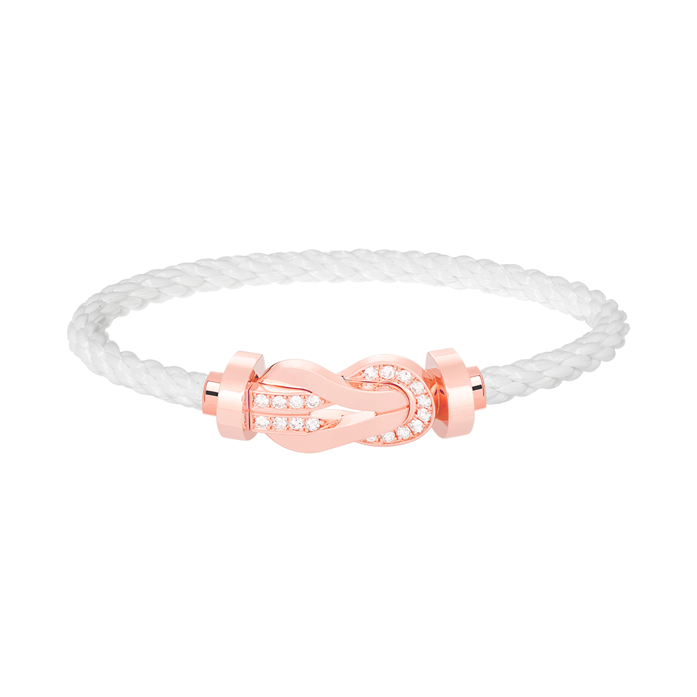 [Clover Jewelry]CHANCE LARGE 8 FIGURE BUCKLE HALF DIAMOND BRACELET ROSE GOLD