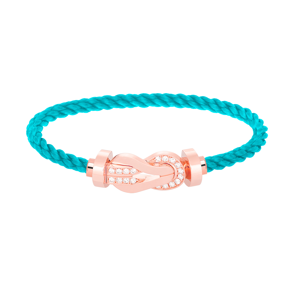 [Clover Jewelry]CHANCE LARGE 8 FIGURE BUCKLE HALF DIAMOND BRACELET ROSE GOLD