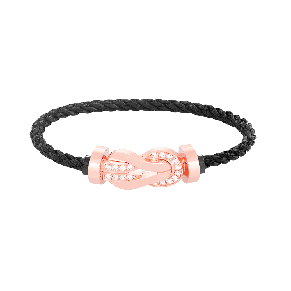 [Clover Jewelry]CHANCE LARGE 8 FIGURE BUCKLE HALF DIAMOND BRACELET ROSE GOLD