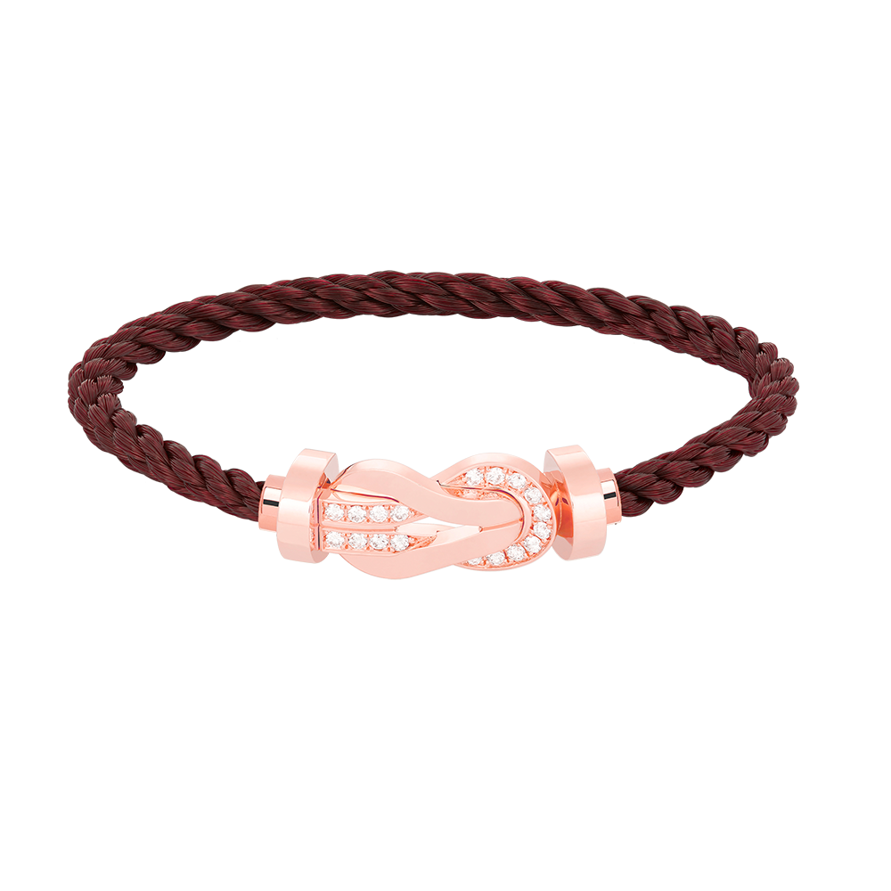 [Clover Jewelry]CHANCE LARGE 8 FIGURE BUCKLE HALF DIAMOND BRACELET ROSE GOLD