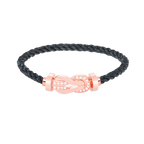 [Clover Jewelry]CHANCE LARGE 8 FIGURE BUCKLE HALF DIAMOND BRACELET ROSE GOLD