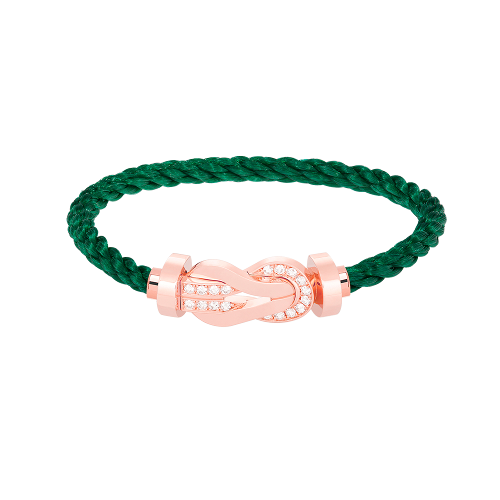 [Clover Jewelry]CHANCE LARGE 8 FIGURE BUCKLE HALF DIAMOND BRACELET ROSE GOLD
