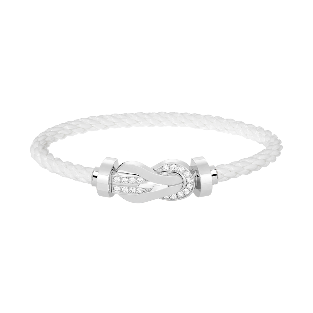 [Clover Jewelry]CHANCE LARGE 8 FIGURE BUCKLE HALF DIAMOND BRACELET SILVER