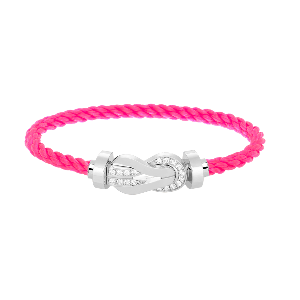 [Clover Jewelry]CHANCE LARGE 8 FIGURE BUCKLE HALF DIAMOND BRACELET SILVER
