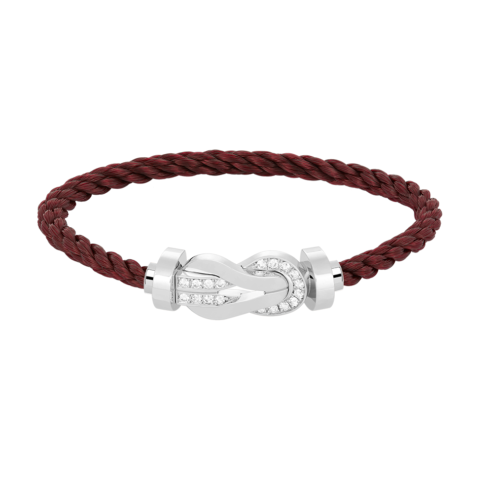 [Clover Jewelry]CHANCE LARGE 8 FIGURE BUCKLE HALF DIAMOND BRACELET SILVER