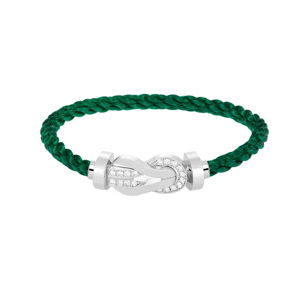 [Clover Jewelry]CHANCE LARGE 8 FIGURE BUCKLE HALF DIAMOND BRACELET SILVER