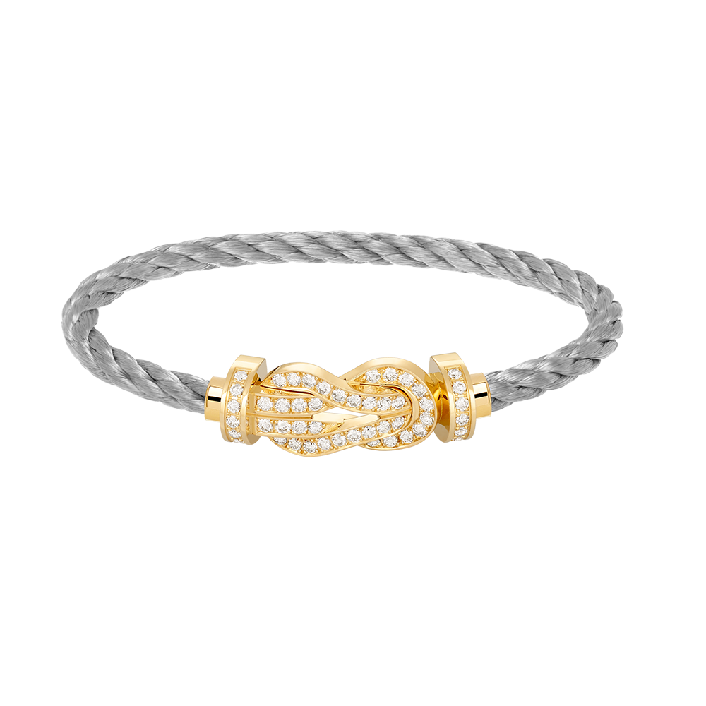 [Clover Jewelry]CHANCE GROSSE 8-FIGUREN-SCHNALLE VOLLDIAMANT-ARMBAND GOLD