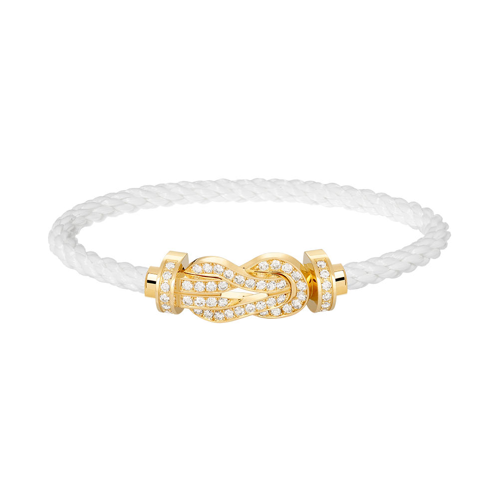 [Clover Jewelry]CHANCE GROSSE 8-FIGUREN-SCHNALLE VOLLDIAMANT-ARMBAND GOLD