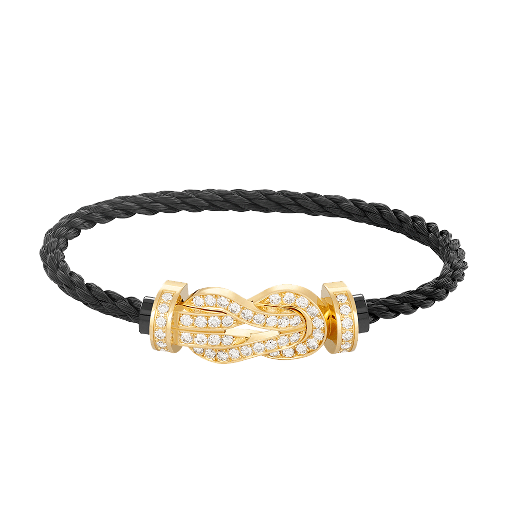 [Clover Jewelry]CHANCE GROSSE 8-FIGUREN-SCHNALLE VOLLDIAMANT-ARMBAND GOLD