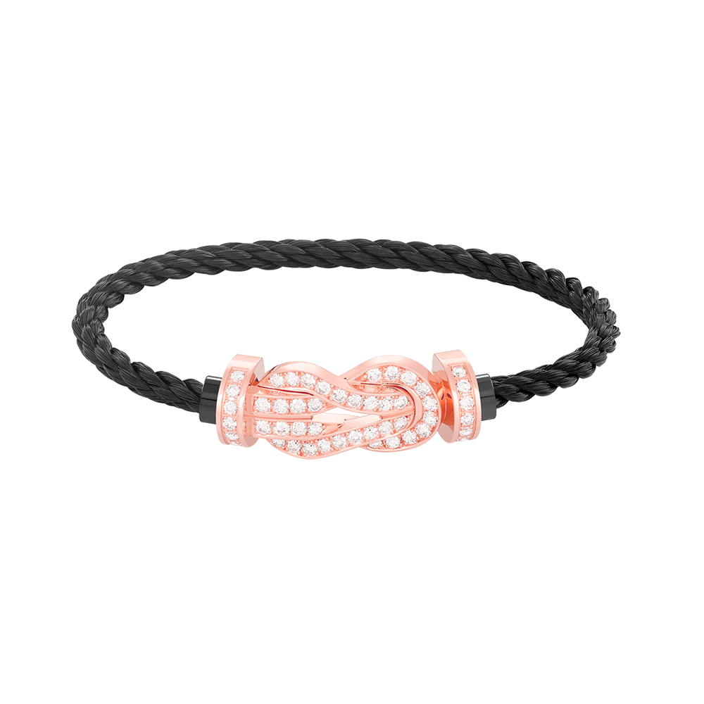 [Clover Jewelry]CHANCE LARGE 8 FIGURE BUCKLE FULL DIAMOND BRACELET ROSE GOLD