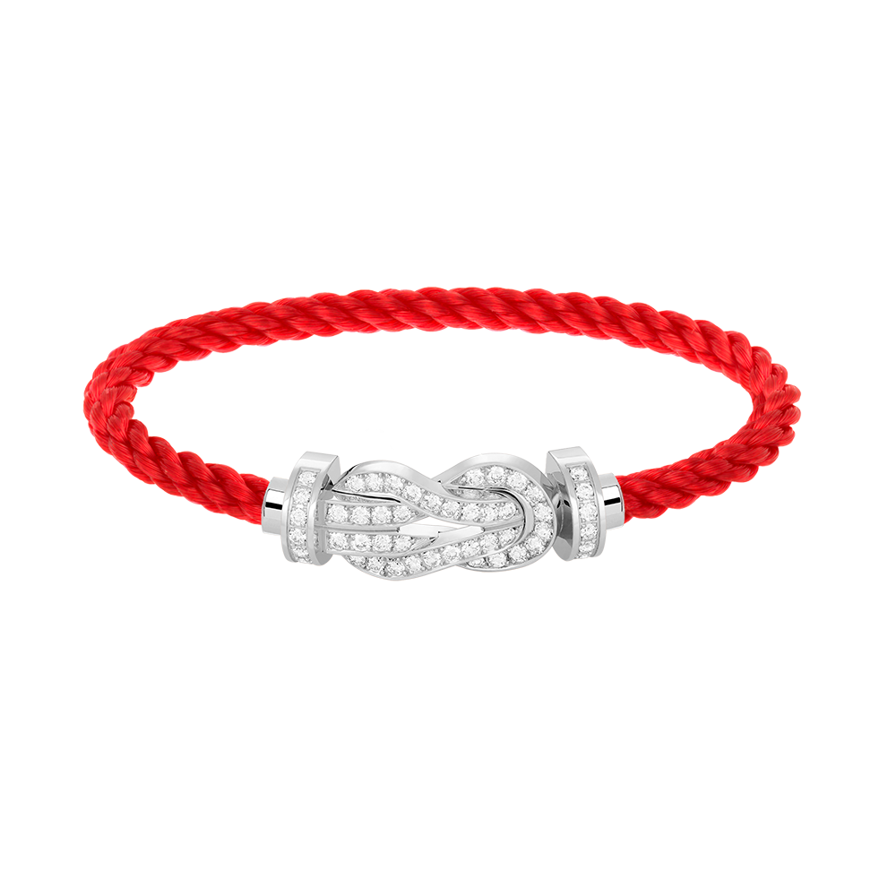 [Clover Jewelry]CHANCE LARGE 8 FIGURE BUCKLE FULL DIAMOND BRACELET SILVER
