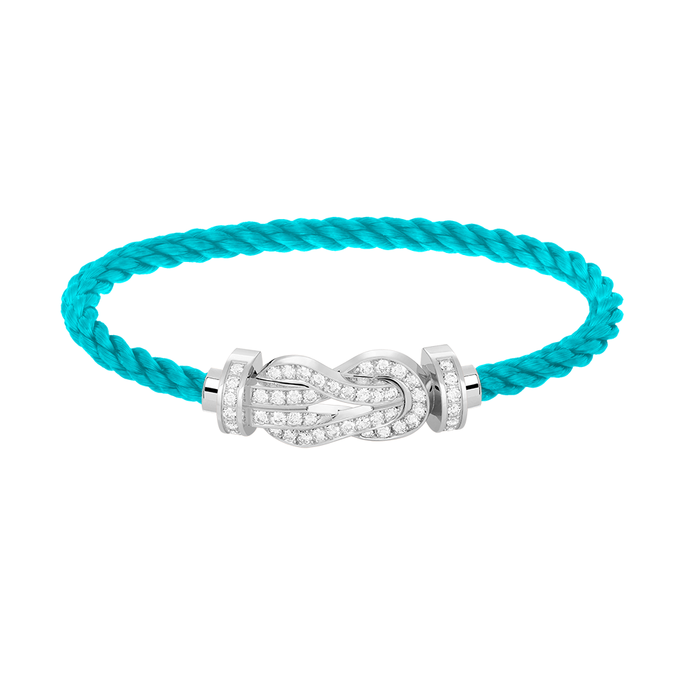 [Clover Jewelry]CHANCE LARGE 8 FIGURE BUCKLE FULL DIAMOND BRACELET SILVER