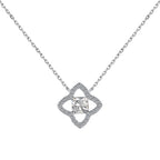 [Clover Jewelry] 豪華フラワーシェイプ・プリンセスカットネックレス