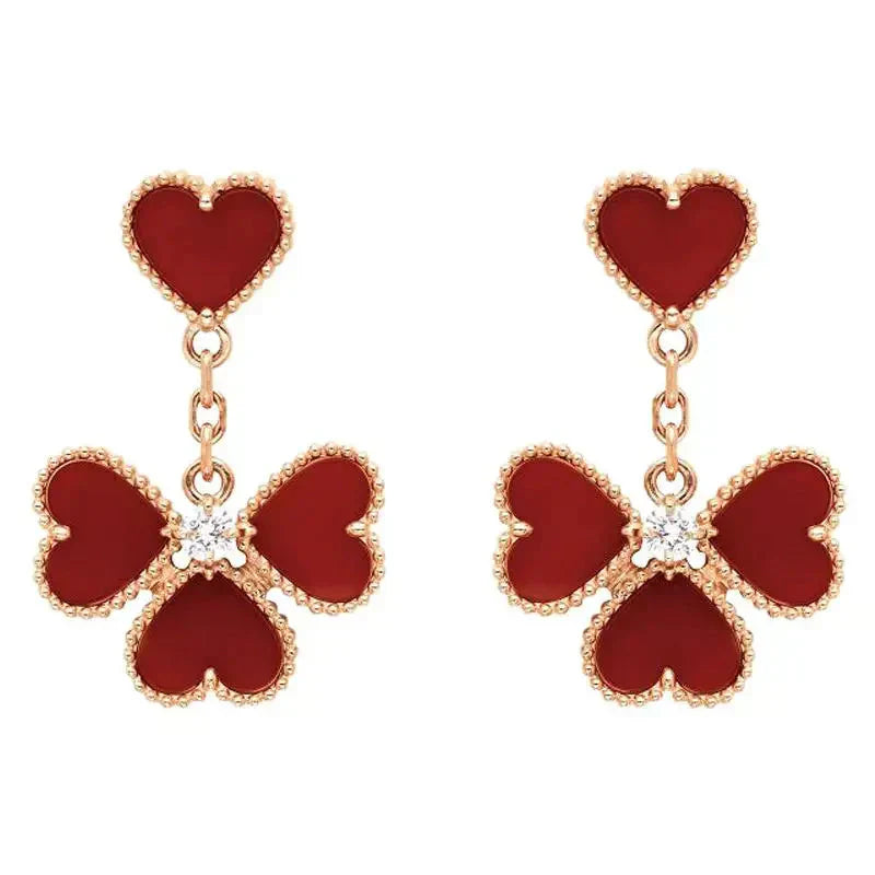 [Clover Jewelry]SWEET CLOVER CARNELIAN OHRRINGE