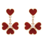 [Clover Jewelry]SWEET CLOVER CARNELIAN OHRRINGE
