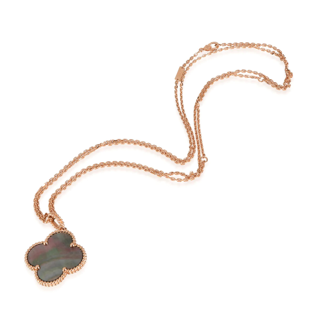 [Clover Jewelry]CLOVER 25MM GOLD DARK MOP BIG CLOVER NECKLACE