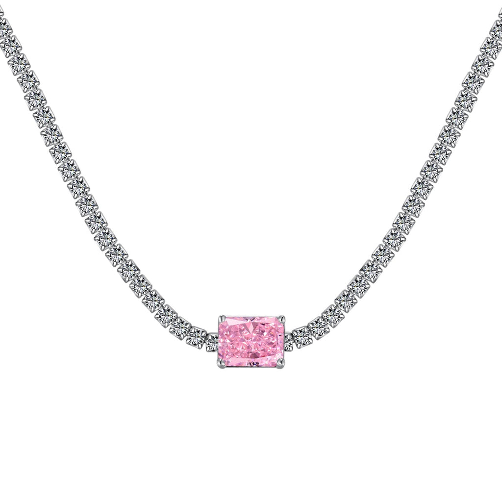 [Clover Jewelry]2.0 Karat aufwendige Smaragdschliff-Halskette