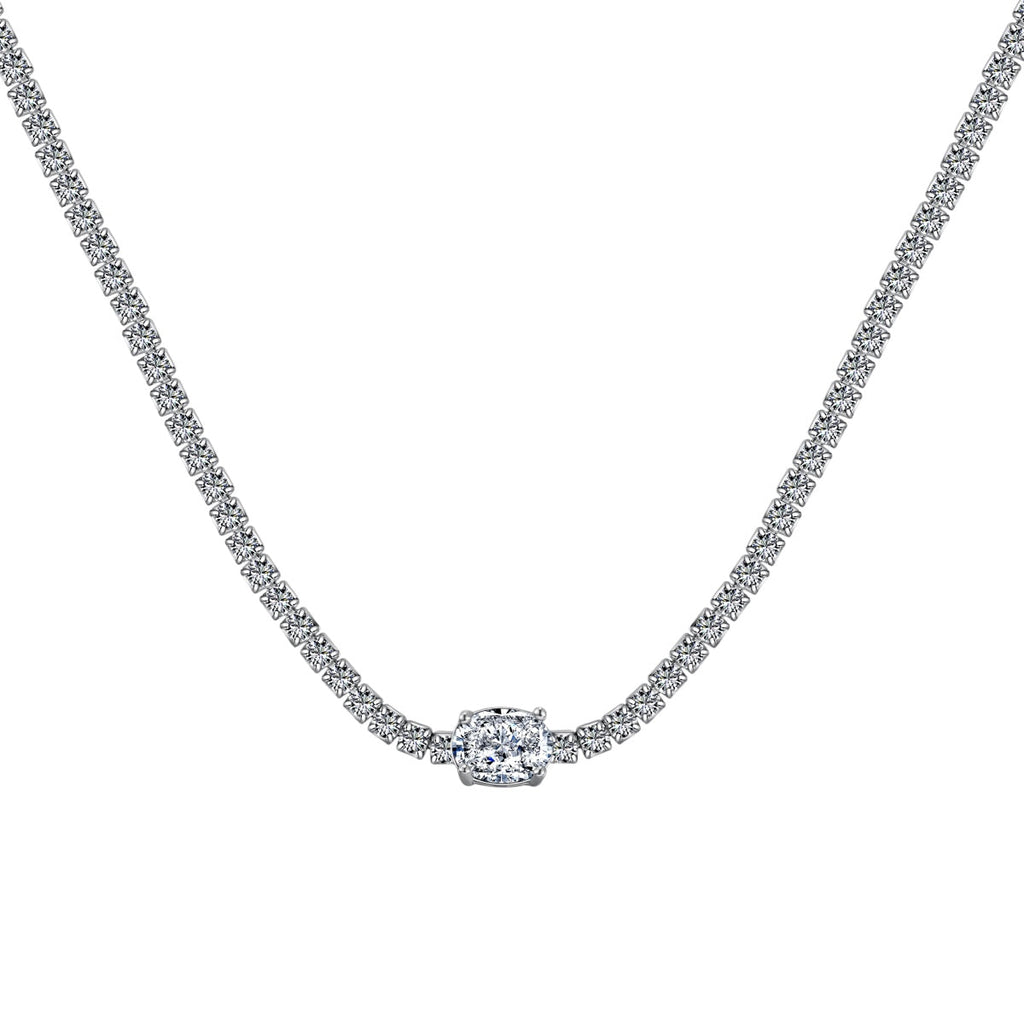 [Clover Jewelry]1.0カラット 輝くオーバルカットネックレス