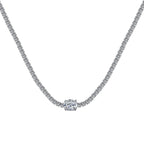 [Clover Jewelry]1.0カラット 輝くオーバルカットネックレス
