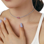 [Clover Jewelry]2.0 Karat aufwendige Smaragdschliff-Halskette