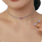 [Clover Jewelry]2.0 Karat aufwendige Smaragdschliff-Halskette