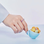 [Clover Jewelry]ユニークなカラフルエメラルドカットパーティーリング