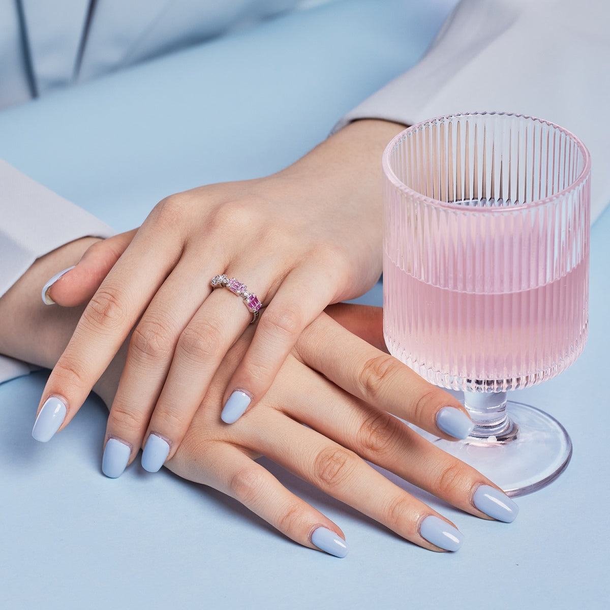 [Clover Jewelry]ユニークなカラフルエメラルドカットパーティーリング