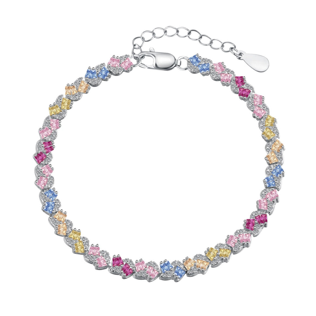 [Clover Jewelry]華やかなカラフルフラワーシェイプパーティブレスレット
