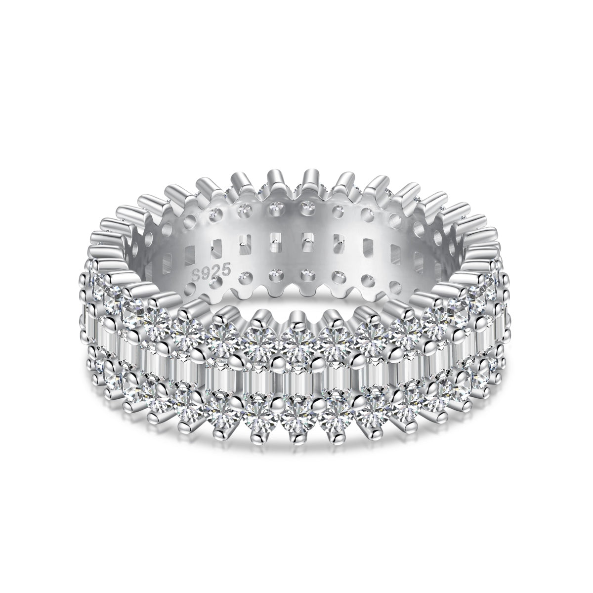 [Clover Jewelry]華やかなカラフルラディアントカットデイリーリング