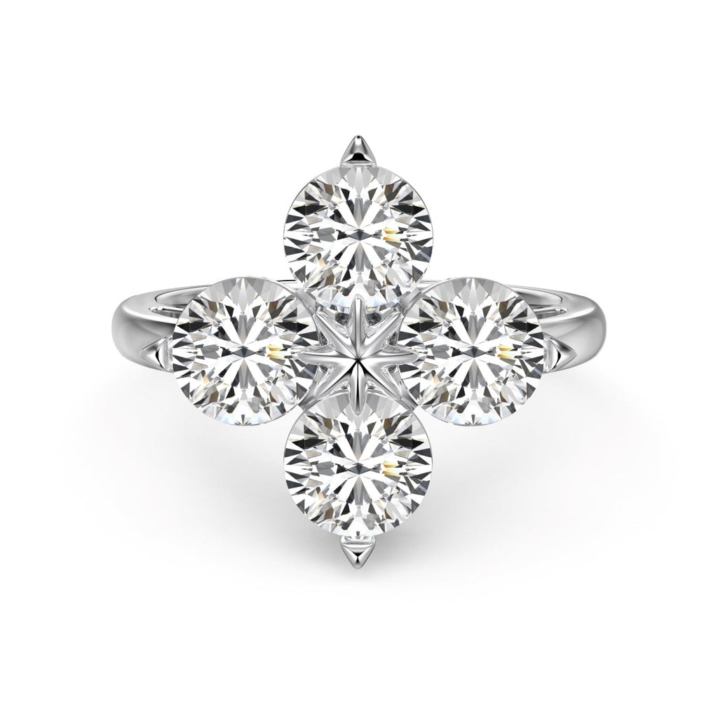 [Clover Jewelry]Vierblättriges Kleeblatt Achtzackiger Stern Ring