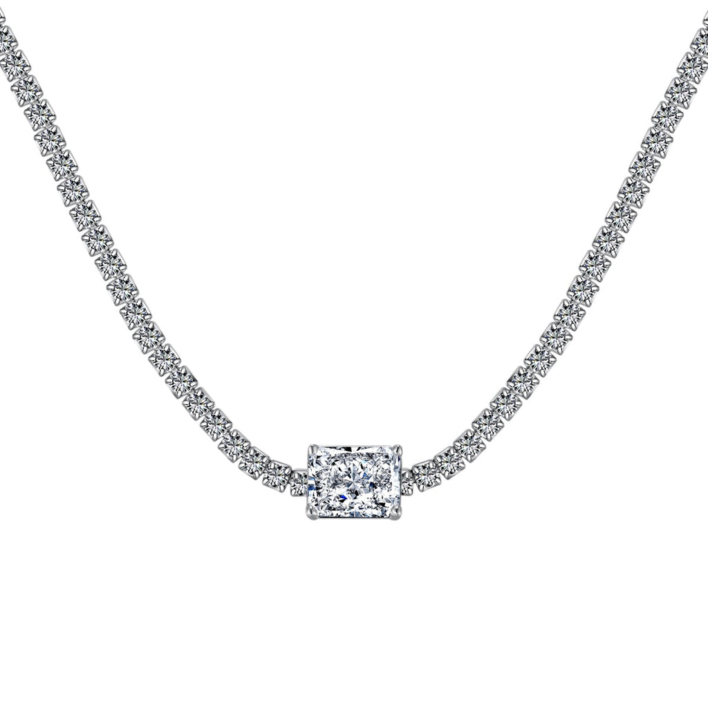 [Clover Jewelry]2.0 Karat aufwendige Smaragdschliff-Halskette
