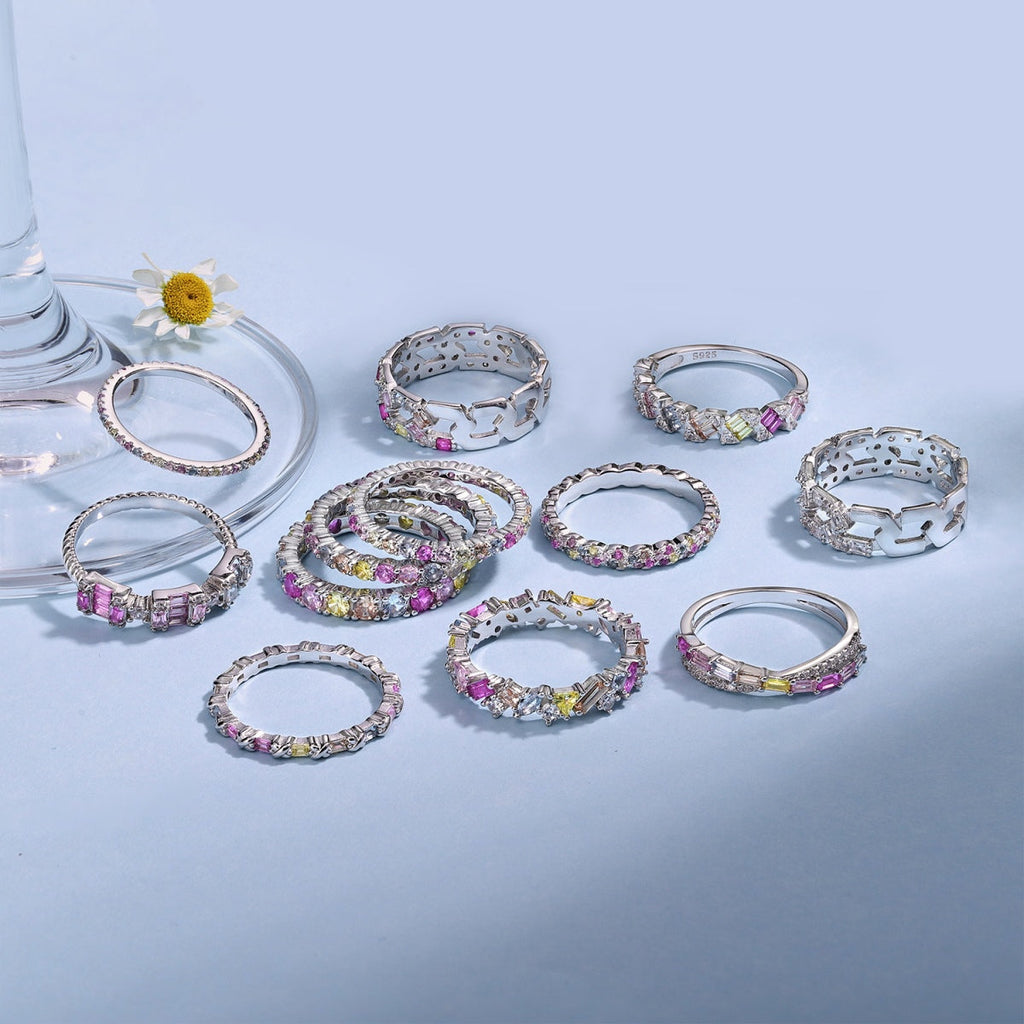 [Clover Jewelry]煌めくラウンドカットのデイリーリング