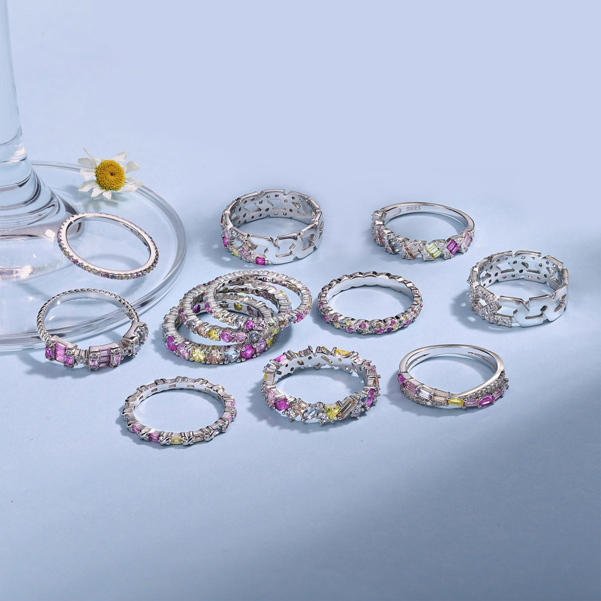 [Clover Jewelry]煌めくラウンドカットのデイリーリング