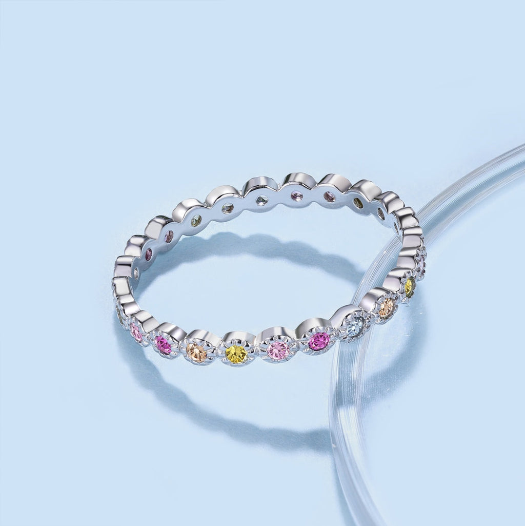 [Clover Jewelry]煌めくラウンドカットのデイリーリング
