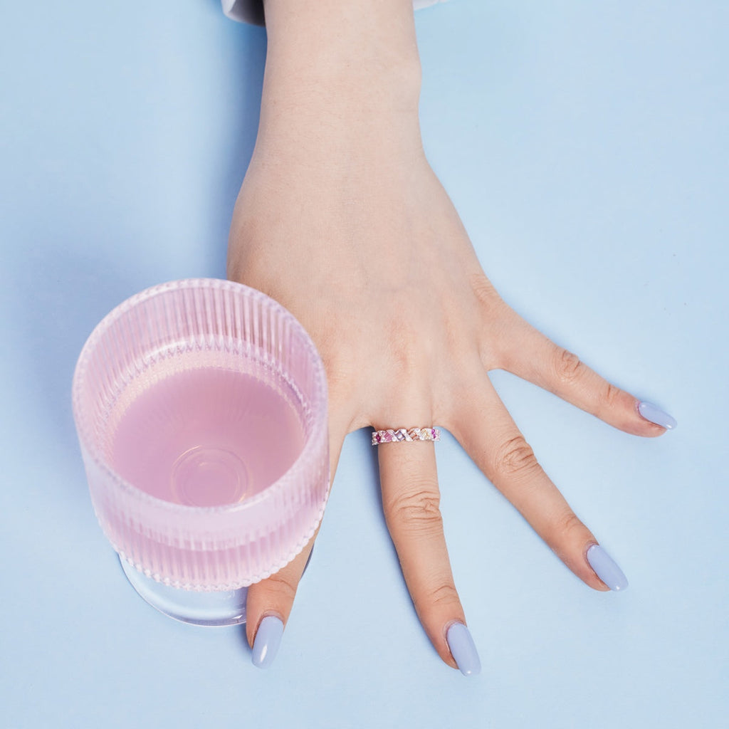 [Clover Jewelry]華奢なエメラルドカットリング デイリーユースに