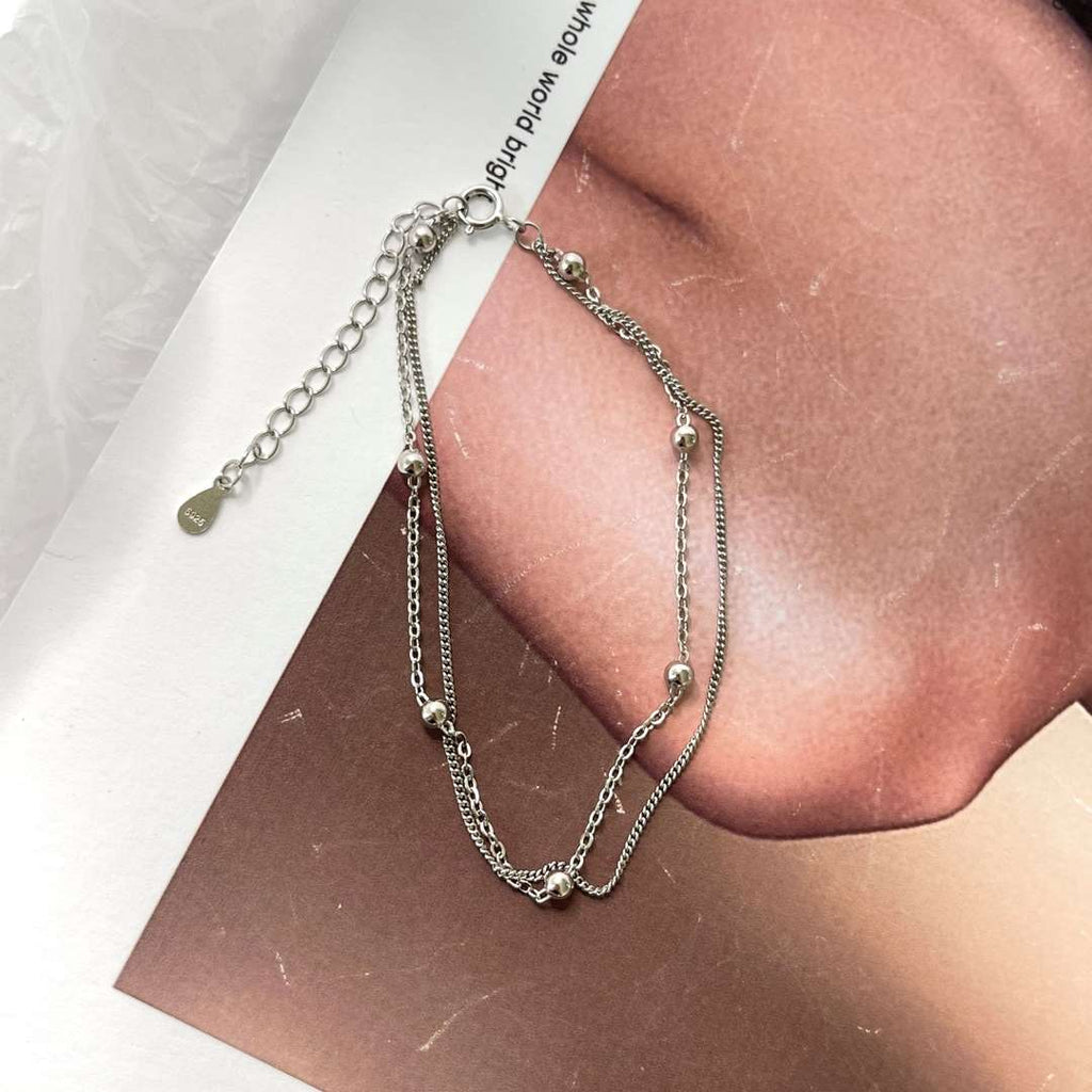 [Clover Jewelry]Zartes Perlenarmband mit doppelter Schicht