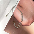 [Clover Jewelry]Zartes Perlenarmband mit doppelter Schicht