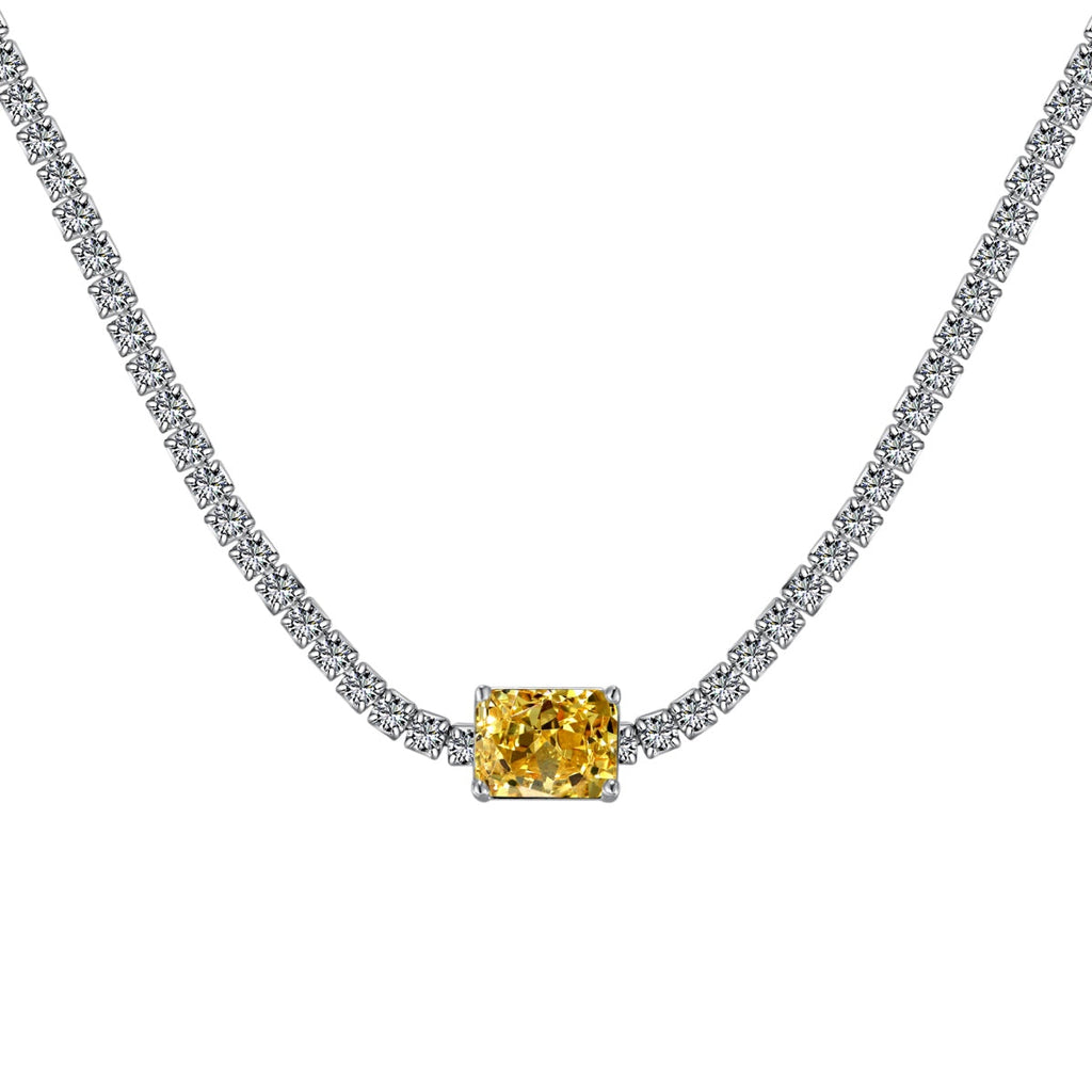 [Clover Jewelry]2.0 Karat aufwendige Smaragdschliff-Halskette