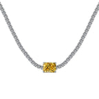 [Clover Jewelry]2.0 Karat aufwendige Smaragdschliff-Halskette