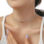 [Clover Jewelry]2.0 Karat aufwendige Smaragdschliff-Halskette
