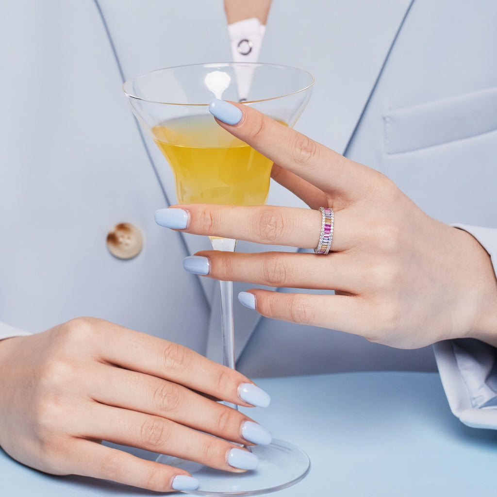 [Clover Jewelry]デイリーリング | 万華鏡のようなエメラルドカット