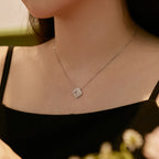 [Clover Jewelry]Funkelnde Asscher-Schliff Halskette