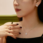 [Clover Jewelry]Funkelnde Asscher-Schliff Halskette