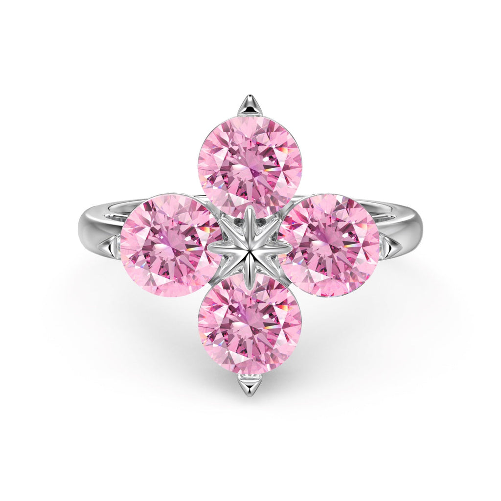 [Clover Jewelry]Vierblättriges Kleeblatt Achtzackiger Stern Ring