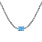 [Clover Jewelry]2.0 Karat aufwendige Smaragdschliff-Halskette