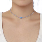 [Clover Jewelry]2.0 Karat aufwendige Smaragdschliff-Halskette