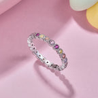 [Clover Jewelry] 絶妙なカラフルラウンドカットパーティーリング
